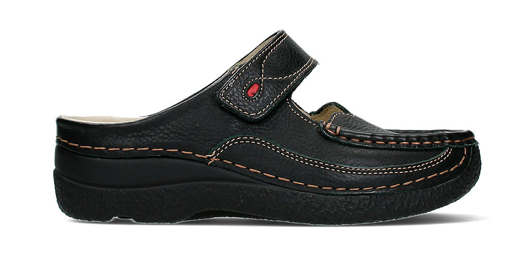 Roll Slipper Printed leather 0622770 Zwart 000