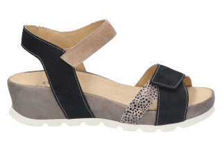 Sandaal 7403 zwart/taupe 0280
